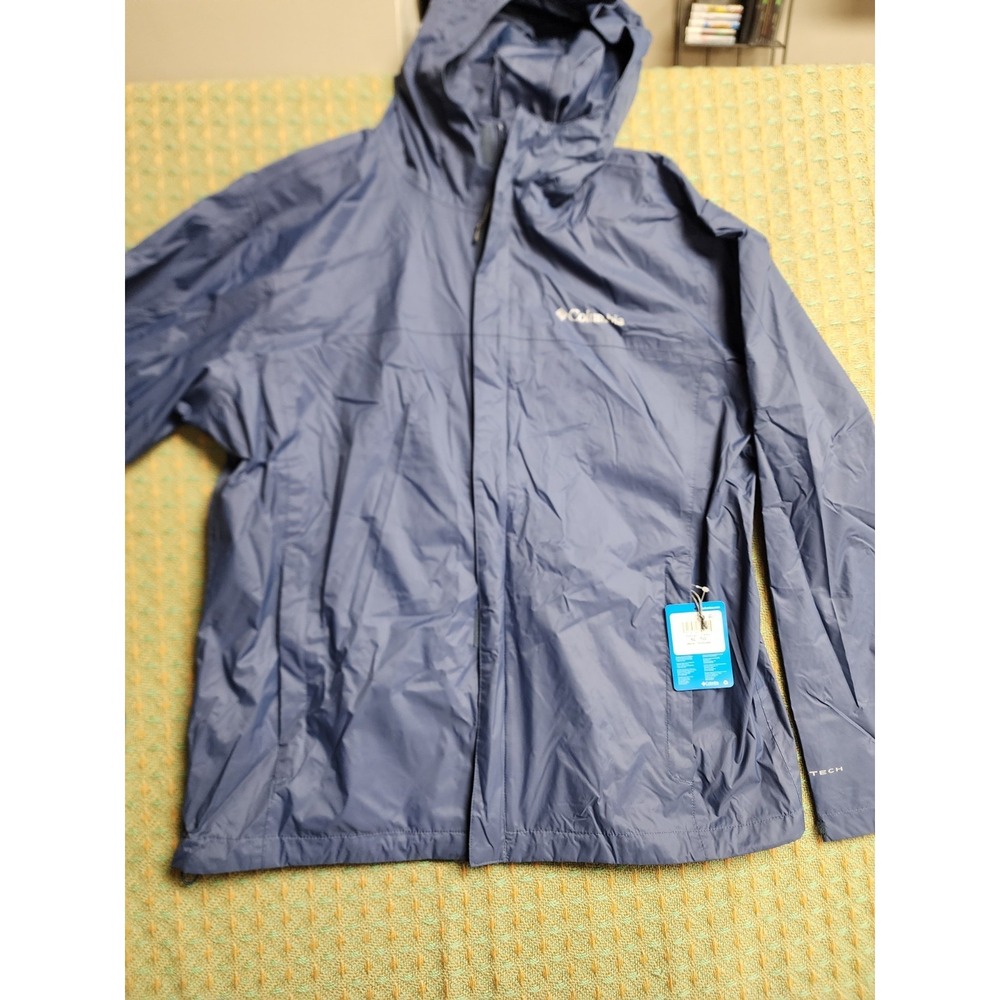 Columbia Men's Watertight II Water-Resistant Rain Jacket Size XL Color Navy